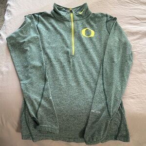 Nike Women’s Gray-Green Quarter-Zip Top with Yellow Accents